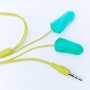 Plugfones Hearing Loss Prevention Earplug Earphones Custom Colors - Green Plugs Yellow Cord