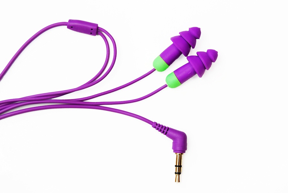 Plugfones Purple Earplug Earphones earplug headphones for work