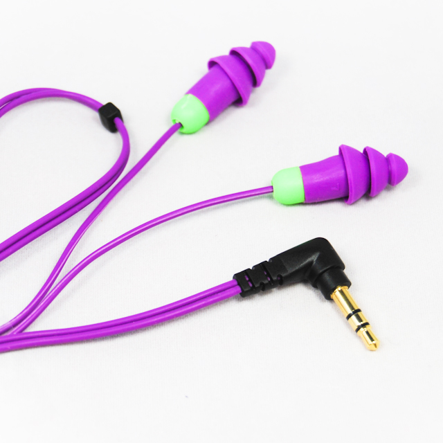 Plugfones Purple Earplug Earphones earplug headphones for work