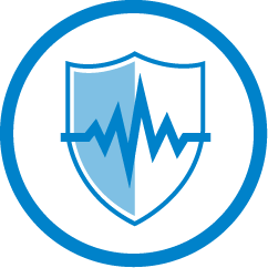 Noise Shield Blue Circle Icon